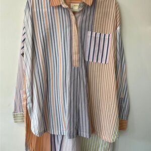 Maeve Multicolor Striped Button Down Shirt